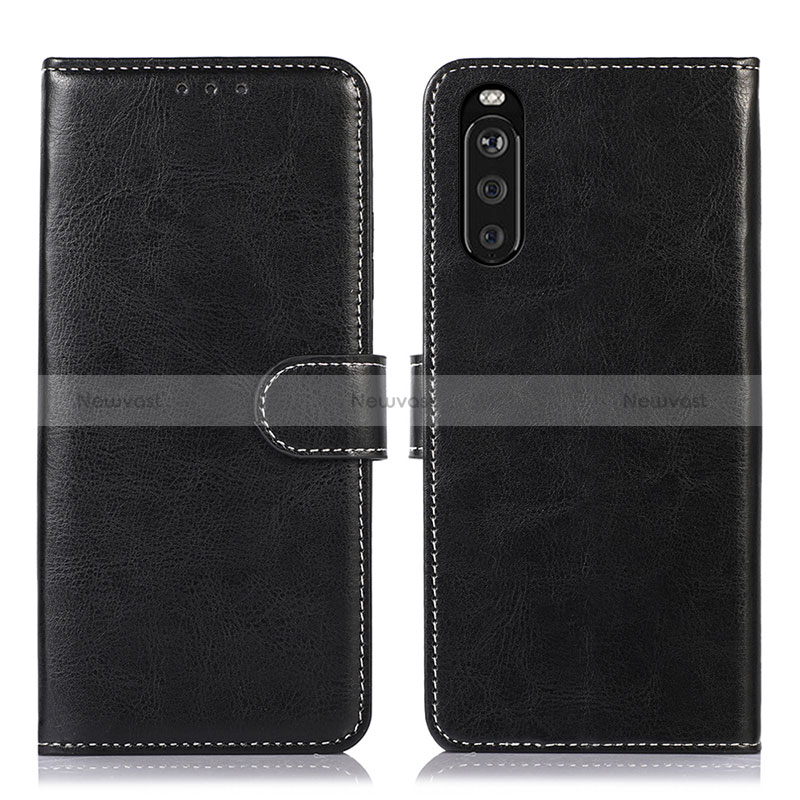 Leather Case Stands Flip Cover Holder D10Y for Sony Xperia 10 III Black