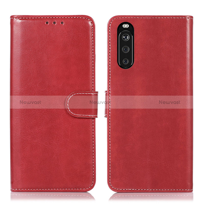 Leather Case Stands Flip Cover Holder D10Y for Sony Xperia 10 III Lite Red