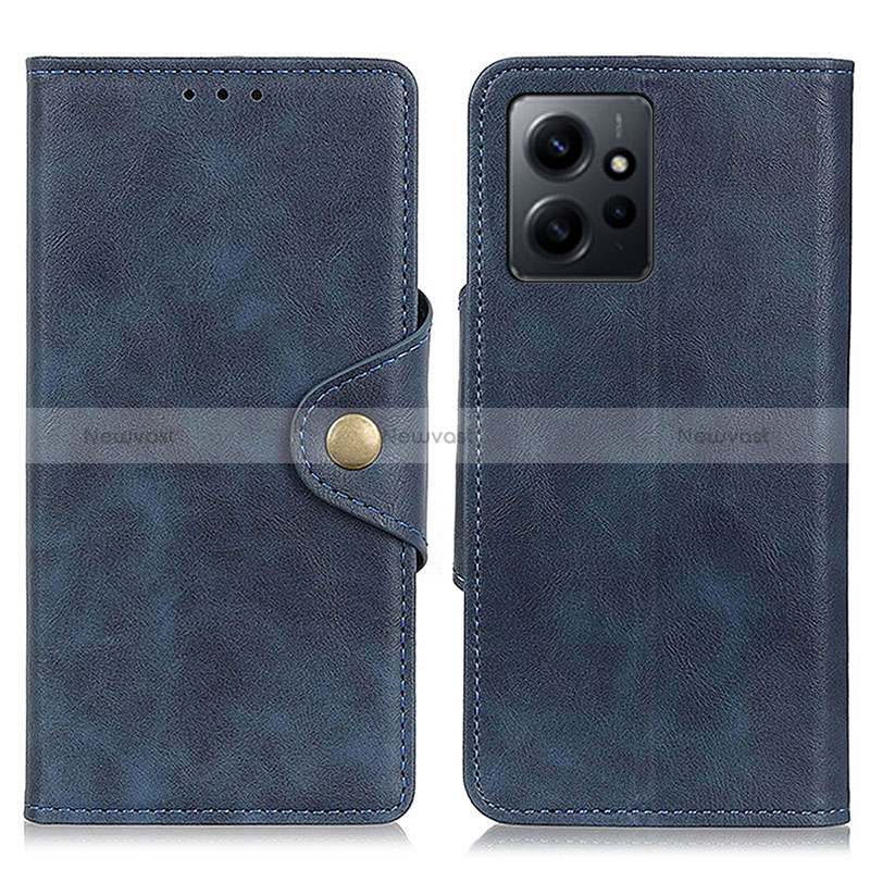 Leather Case Stands Flip Cover Holder D10Y for Xiaomi Redmi Note 12 4G Blue