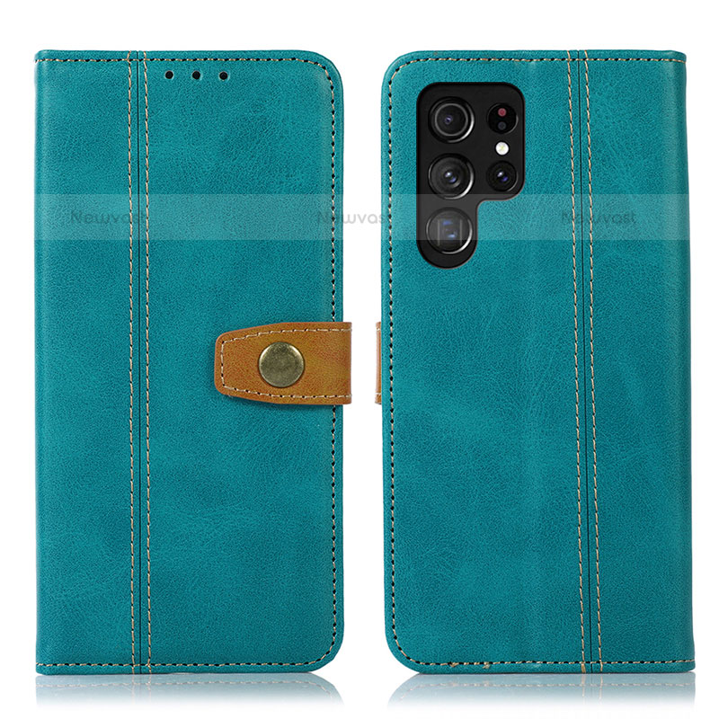 Leather Case Stands Flip Cover Holder D11T for Samsung Galaxy S21 Ultra 5G Green