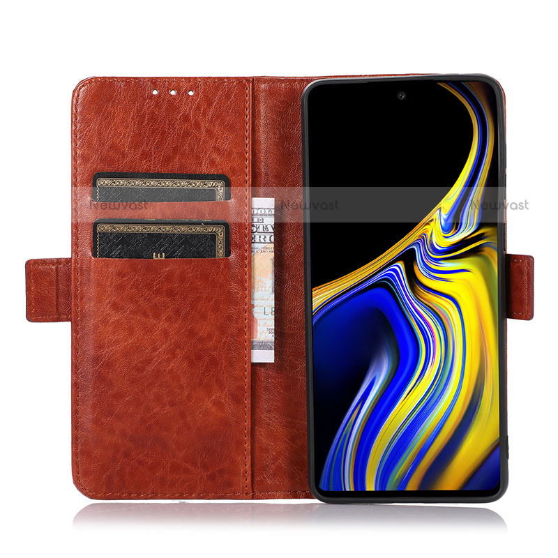 Leather Case Stands Flip Cover Holder D11Y for Motorola Moto E40