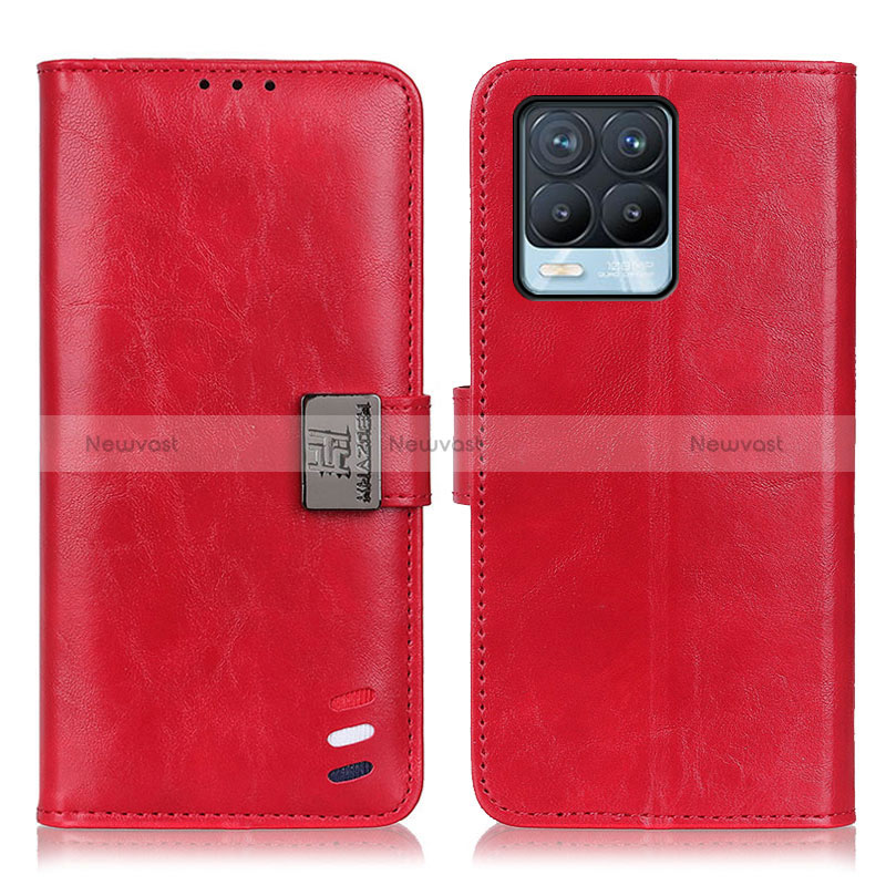 Leather Case Stands Flip Cover Holder D11Y for Realme 8 Pro Red