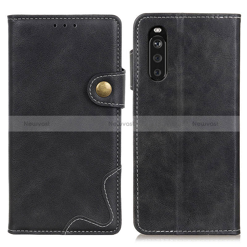 Leather Case Stands Flip Cover Holder D11Y for Sony Xperia 10 III SO-52B Black