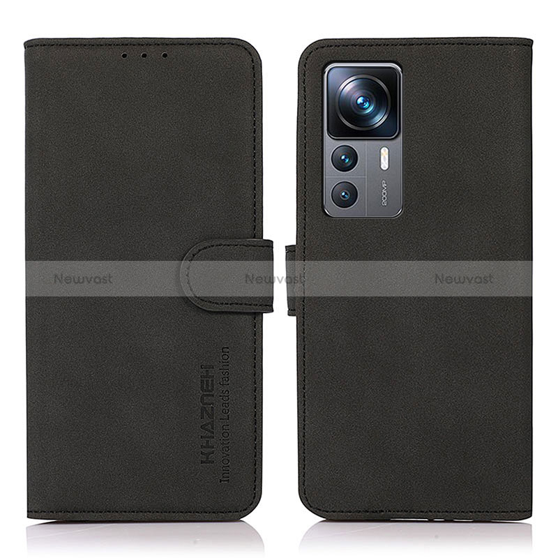 Leather Case Stands Flip Cover Holder D11Y for Xiaomi Mi 12T Pro 5G Black