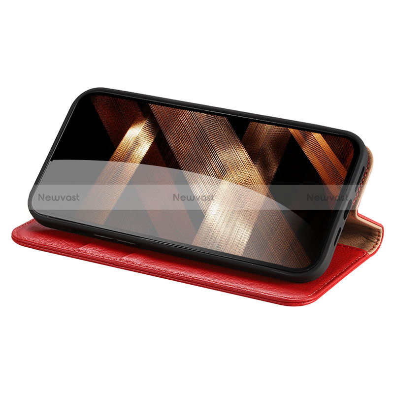 Leather Case Stands Flip Cover Holder DL1 for Apple iPhone 15