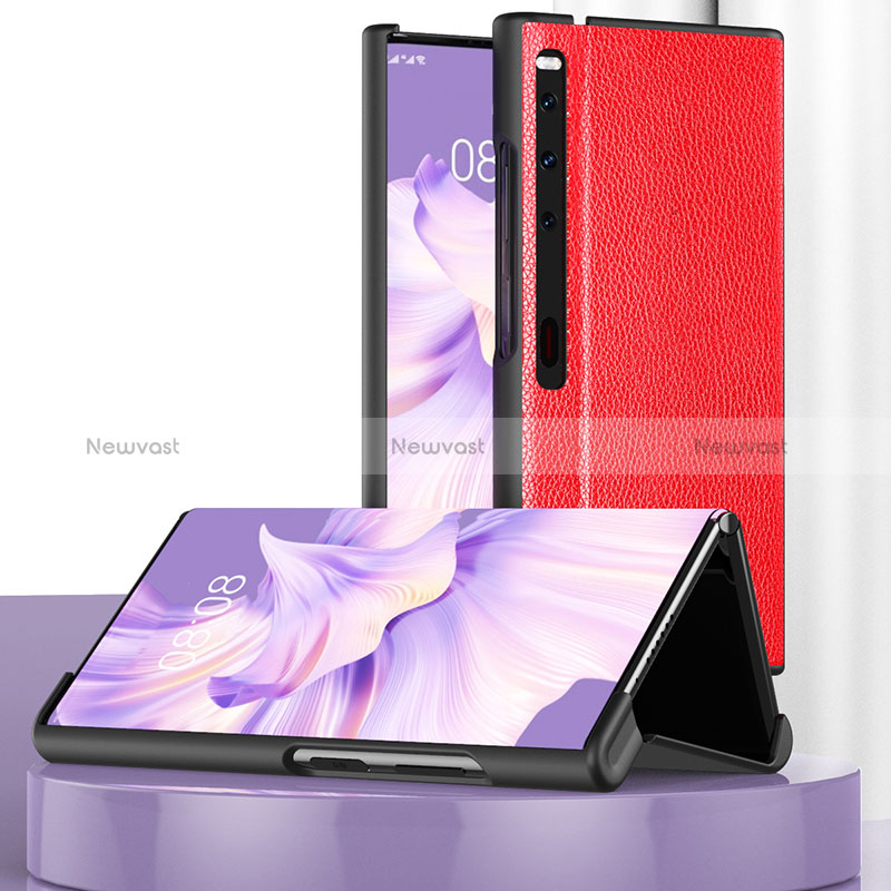 Leather Case Stands Flip Cover Holder DL2 for Huawei Mate Xs 2 Red