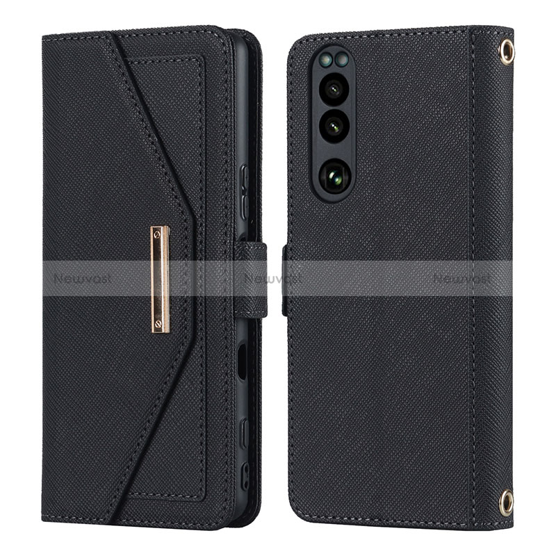 Leather Case Stands Flip Cover Holder DT1 for Sony Xperia 5 III SO-53B