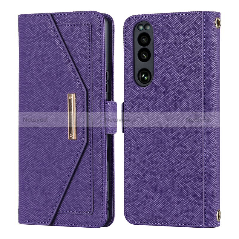 Leather Case Stands Flip Cover Holder DT1 for Sony Xperia 5 III SO-53B
