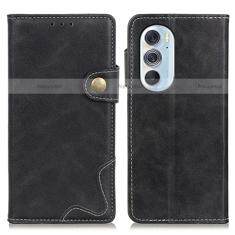 Leather Case Stands Flip Cover Holder DY01 for Motorola Moto Edge 30 Pro 5G Black