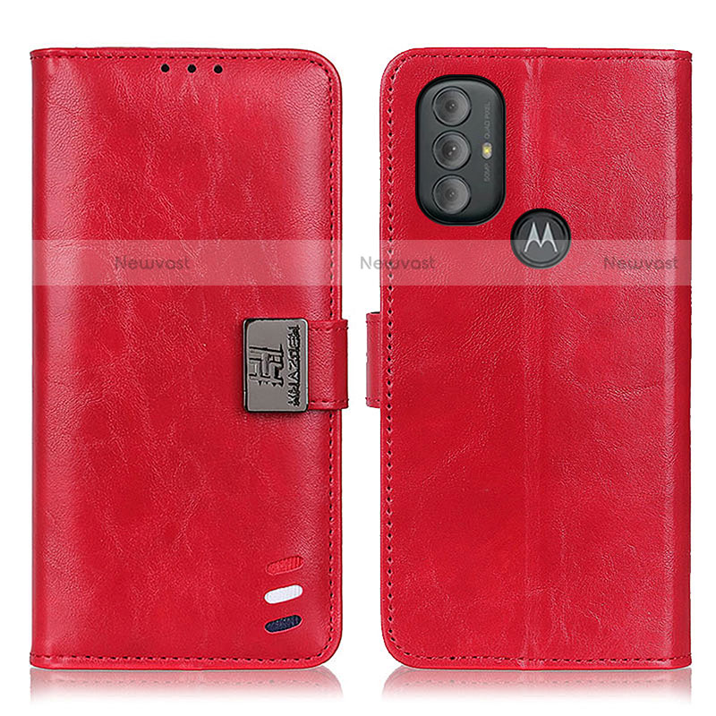 Leather Case Stands Flip Cover Holder DY01 for Motorola Moto G Play (2023) Red