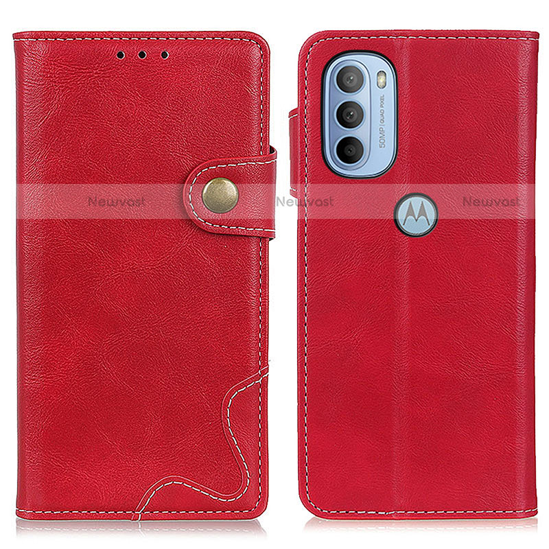 Leather Case Stands Flip Cover Holder DY01 for Motorola Moto G31 Red