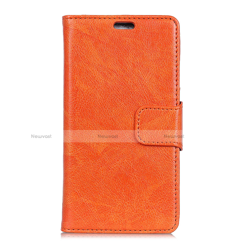 Leather Case Stands Flip Cover Holder for Alcatel 1 Orange