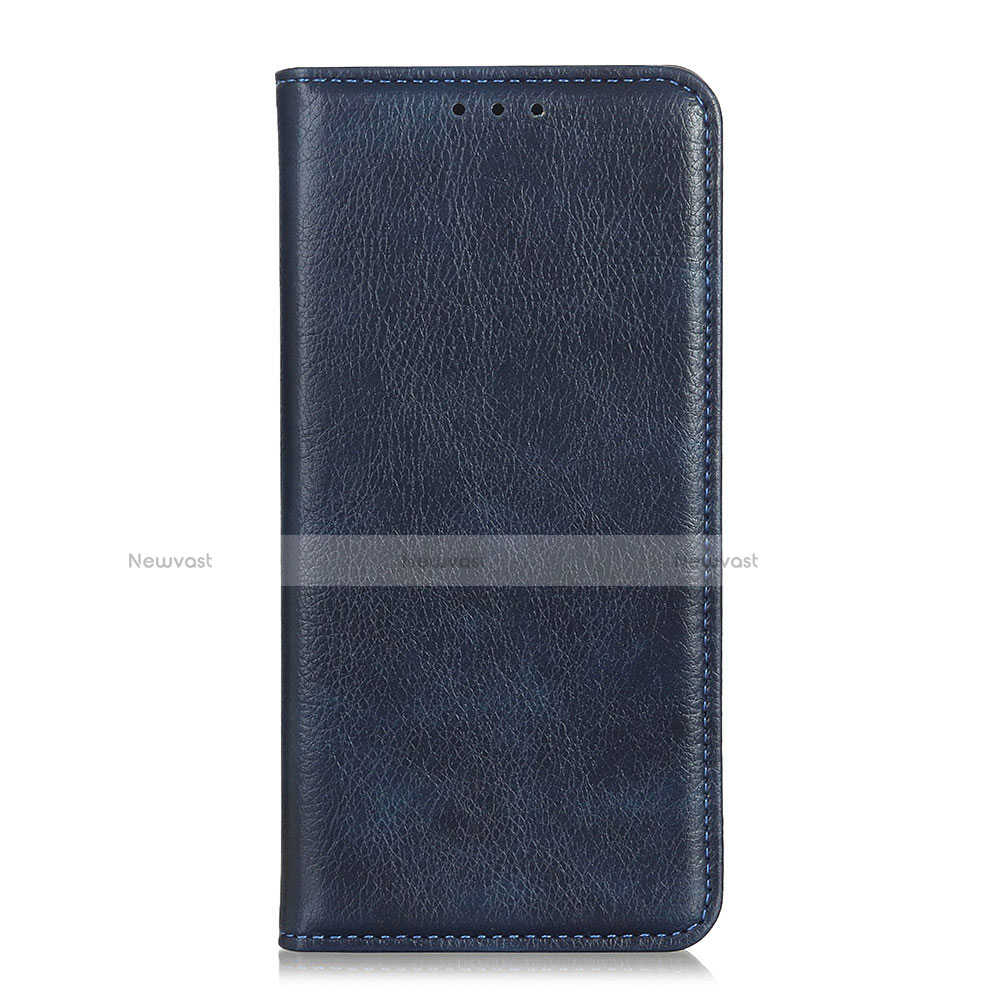 Leather Case Stands Flip Cover Holder for Alcatel 3L Blue