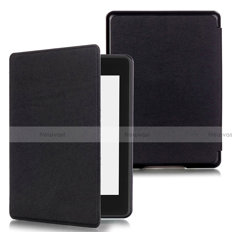 Leather Case Stands Flip Cover Holder for Amazon Kindle Paperwhite 6 inch Black