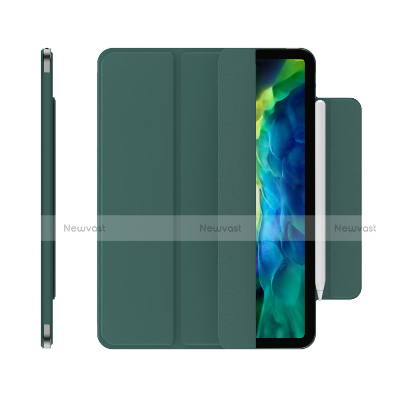 Leather Case Stands Flip Cover Holder for Apple iPad Pro 12.9 (2020) Green