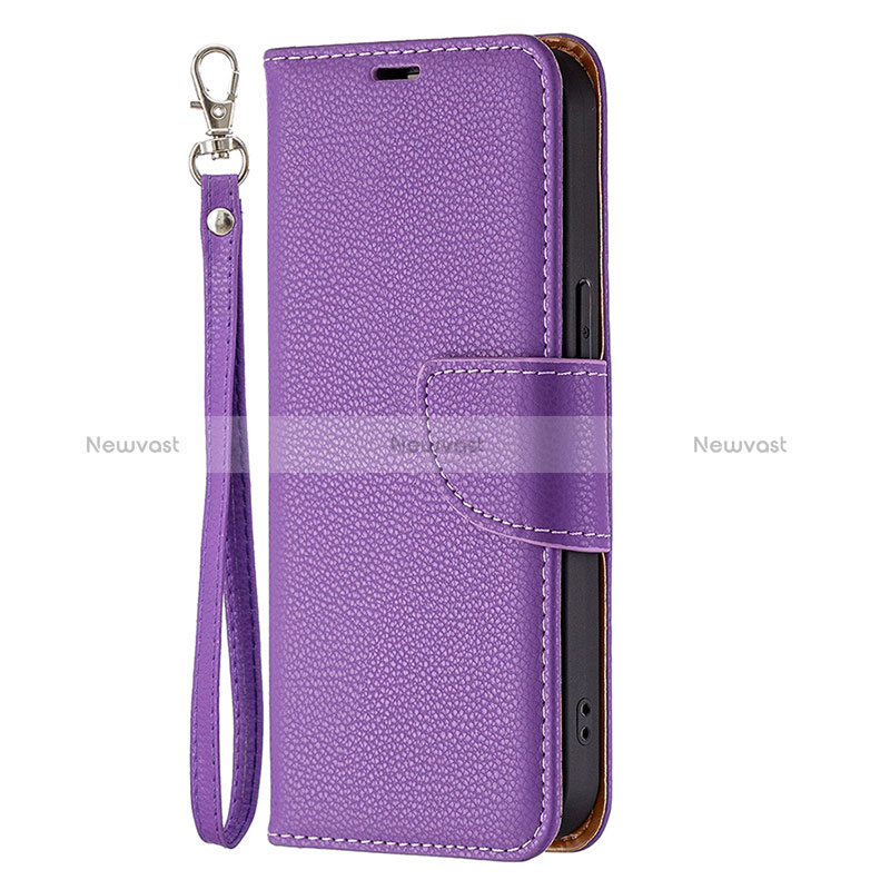 Leather Case Stands Flip Cover Holder for Apple iPhone 16 Pro Max Purple