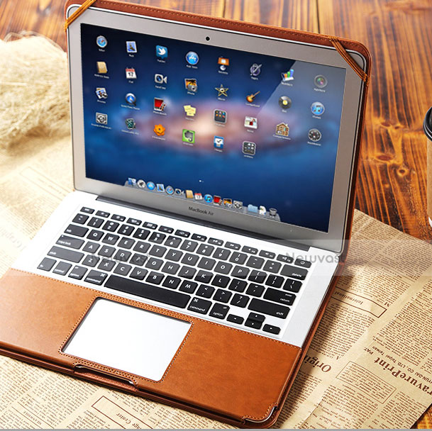 Leather Case Stands Flip Cover Holder for Apple MacBook Air 13 inch (2020)