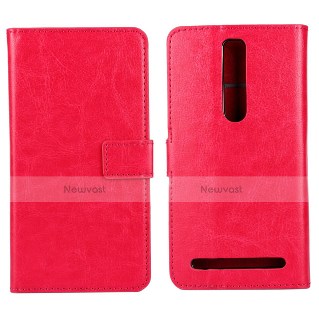 Leather Case Stands Flip Cover Holder for Asus Zenfone 2 ZE551ML ZE550ML Hot Pink