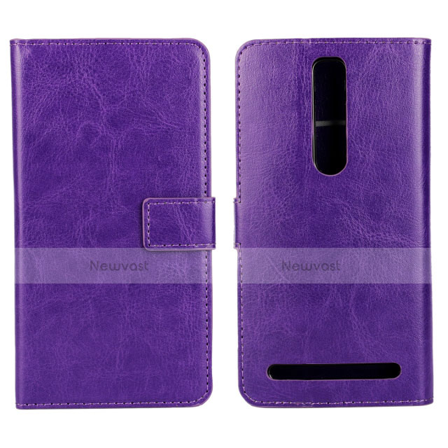 Leather Case Stands Flip Cover Holder for Asus Zenfone 2 ZE551ML ZE550ML Purple