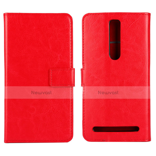 Leather Case Stands Flip Cover Holder for Asus Zenfone 2 ZE551ML ZE550ML Red