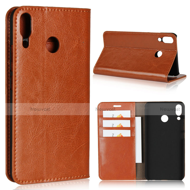 Leather Case Stands Flip Cover Holder for Asus Zenfone 5z ZS620KL Orange