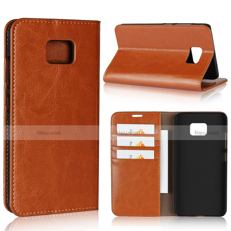 Leather Case Stands Flip Cover Holder for Asus ZenFone V V520KL Orange