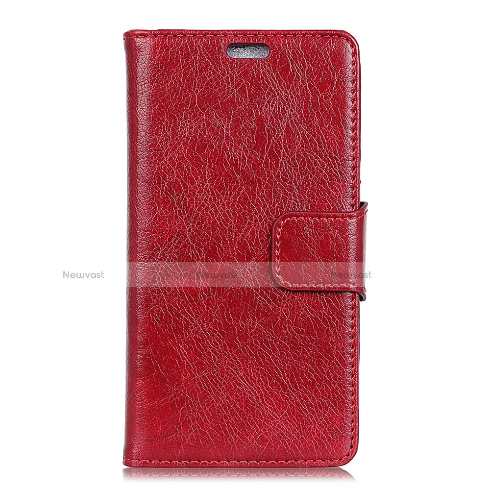 Leather Case Stands Flip Cover Holder for Doogee X70 Red