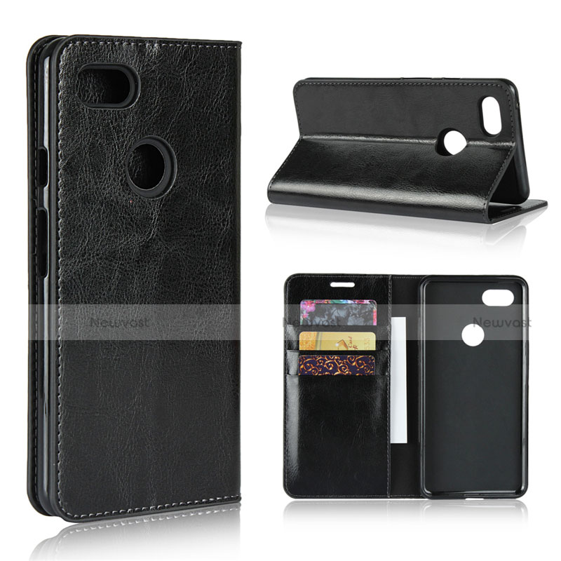 Leather Case Stands Flip Cover Holder for Google Pixel 3 XL Black