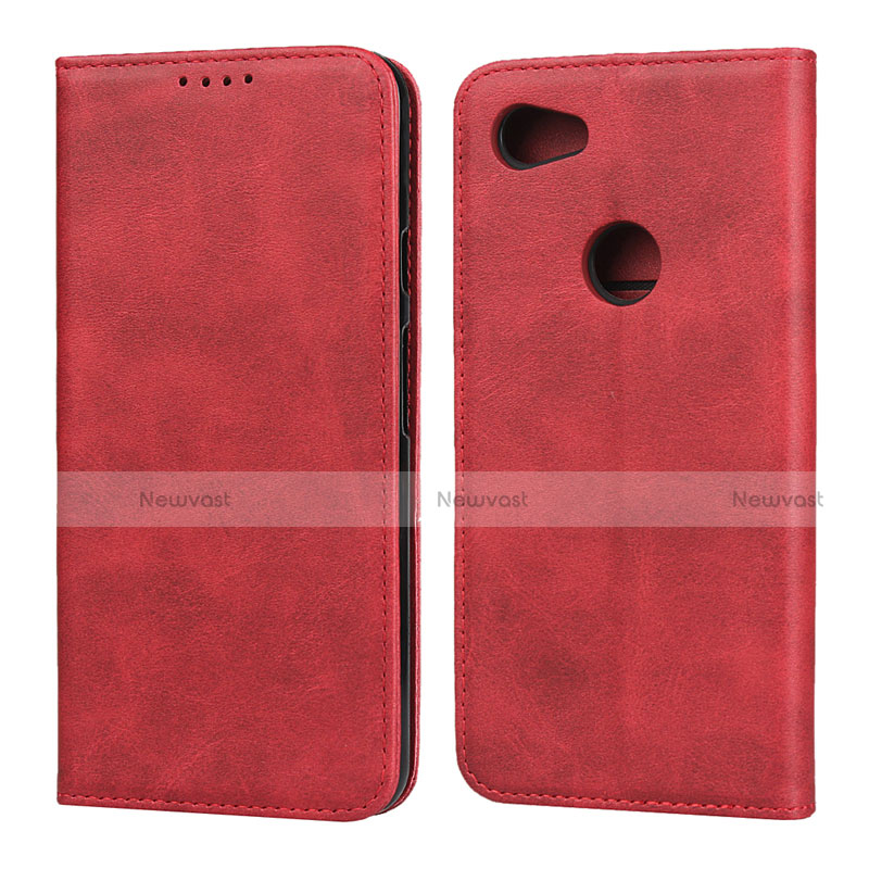 Leather Case Stands Flip Cover Holder for Google Pixel 3a XL Red