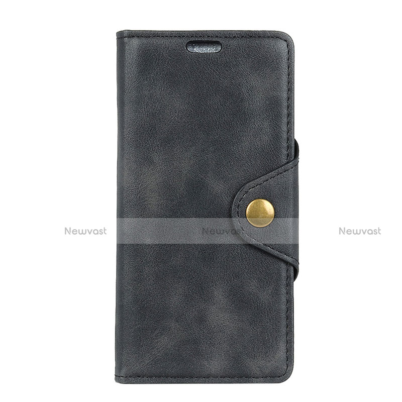 Leather Case Stands Flip Cover Holder for HTC Desire 12 Plus Black