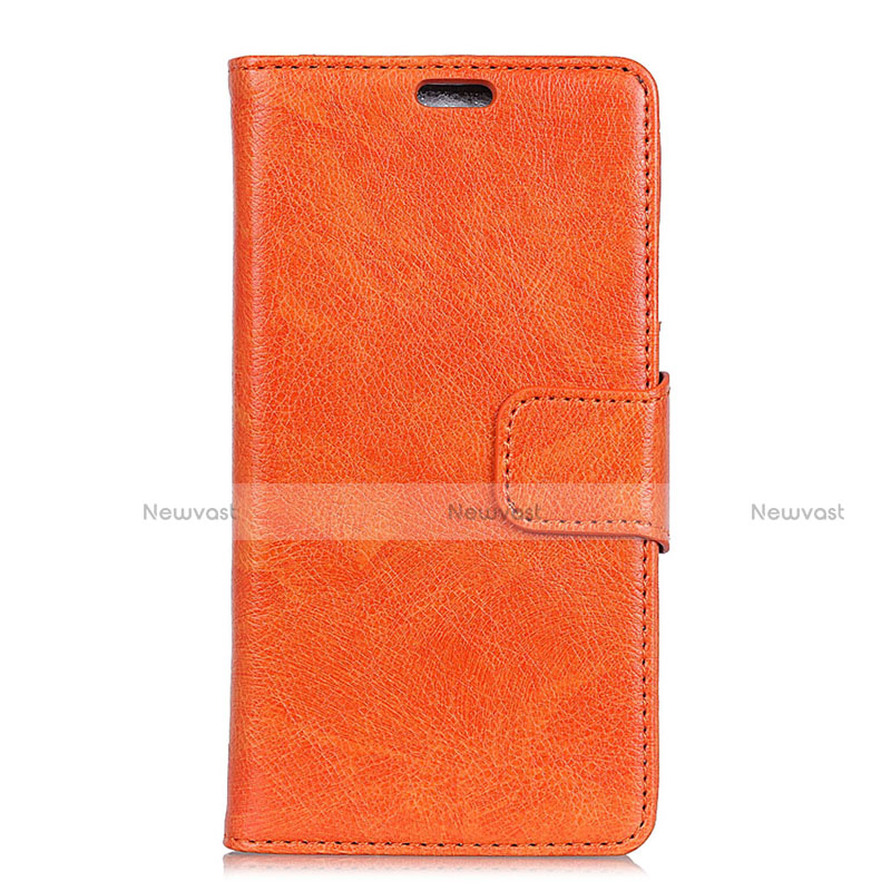 Leather Case Stands Flip Cover Holder for HTC U11 Eyes Orange