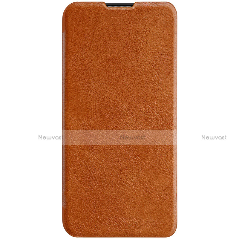 Leather Case Stands Flip Cover Holder for Huawei Honor 20E Brown