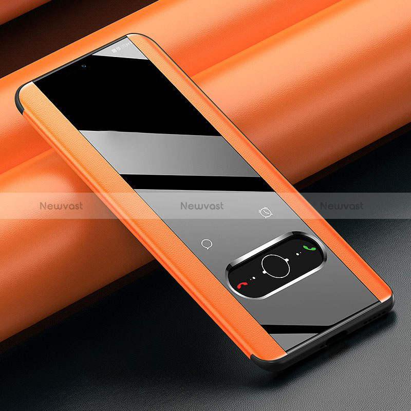 Leather Case Stands Flip Cover Holder for Huawei Honor 60 Pro 5G Orange