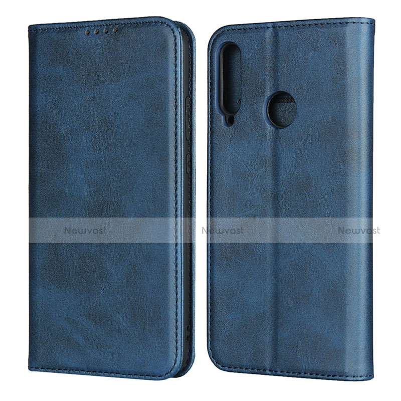 Leather Case Stands Flip Cover Holder for Huawei Honor 9C Blue