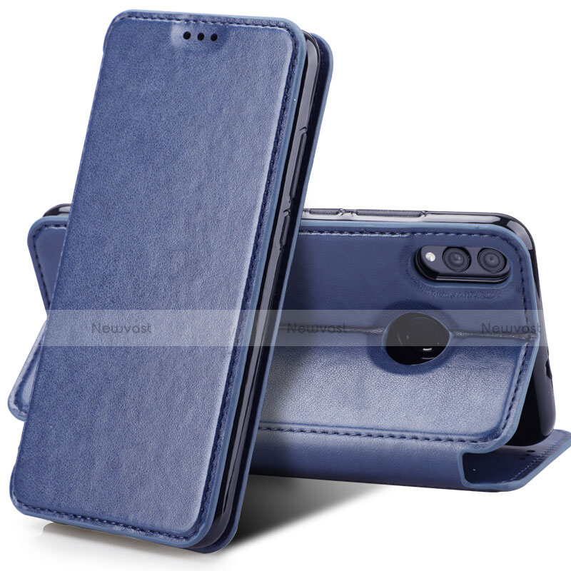 Leather Case Stands Flip Cover Holder for Huawei Honor V10 Lite Blue