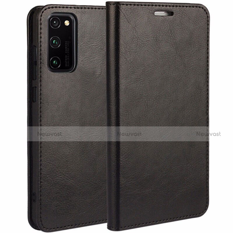 Leather Case Stands Flip Cover Holder for Huawei Honor V30 Pro 5G Black