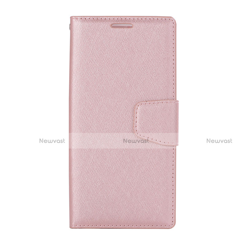 Leather Case Stands Flip Cover Holder for Huawei Nova 3e Rose Gold