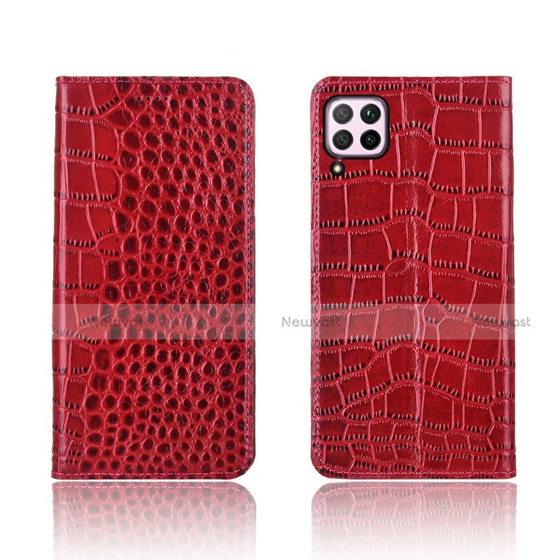 Leather Case Stands Flip Cover Holder for Huawei Nova 7i Red