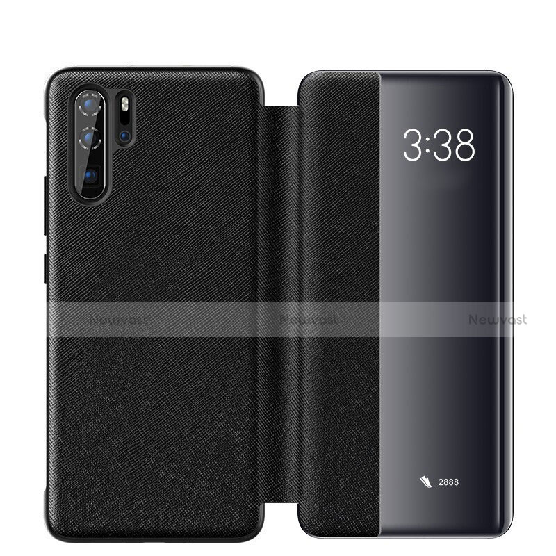 Leather Case Stands Flip Cover Holder for Huawei P30 Pro New Edition Black