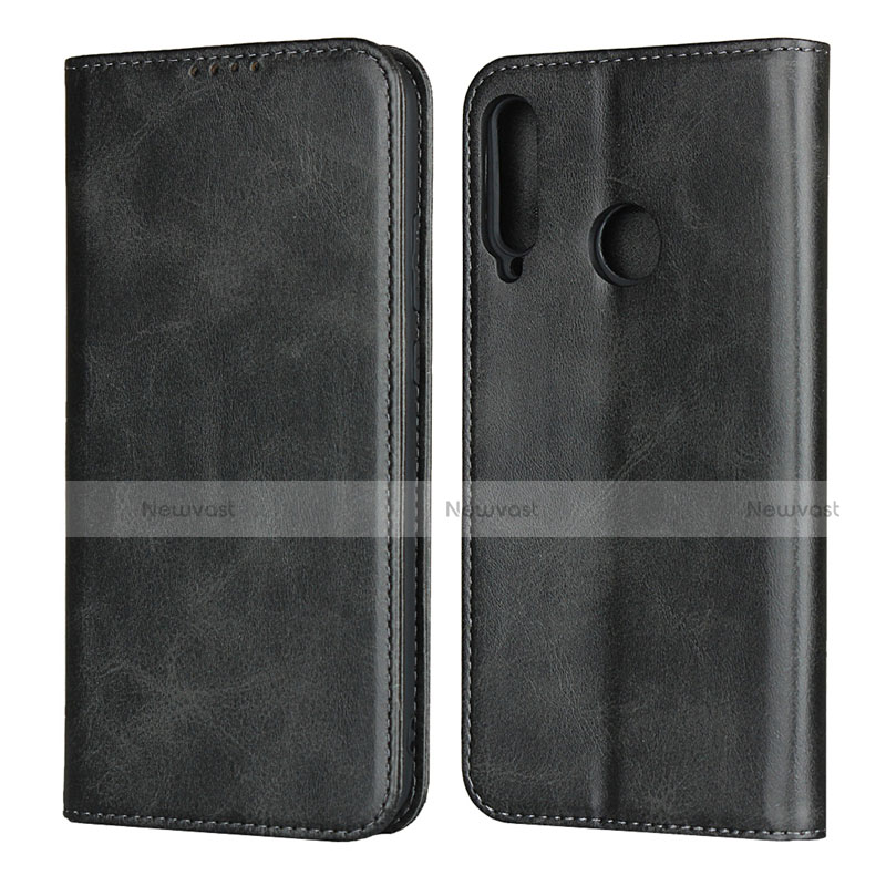 Leather Case Stands Flip Cover Holder for Huawei Y7p Black