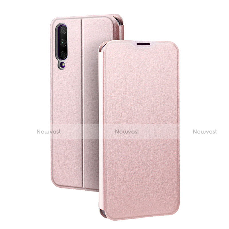 Leather Case Stands Flip Cover Holder for Huawei Y9s Rose Gold