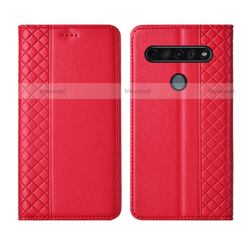 Leather Case Stands Flip Cover Holder for LG K41S Red