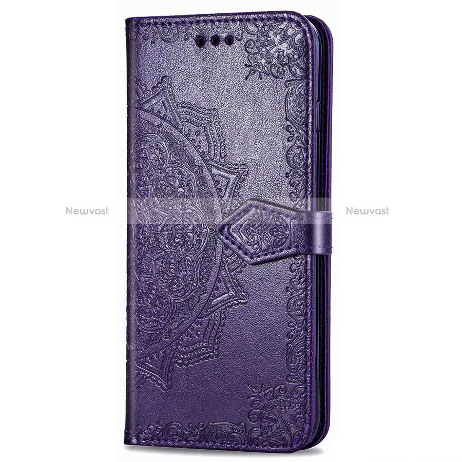 Leather Case Stands Flip Cover Holder for LG Stylo 6 Purple