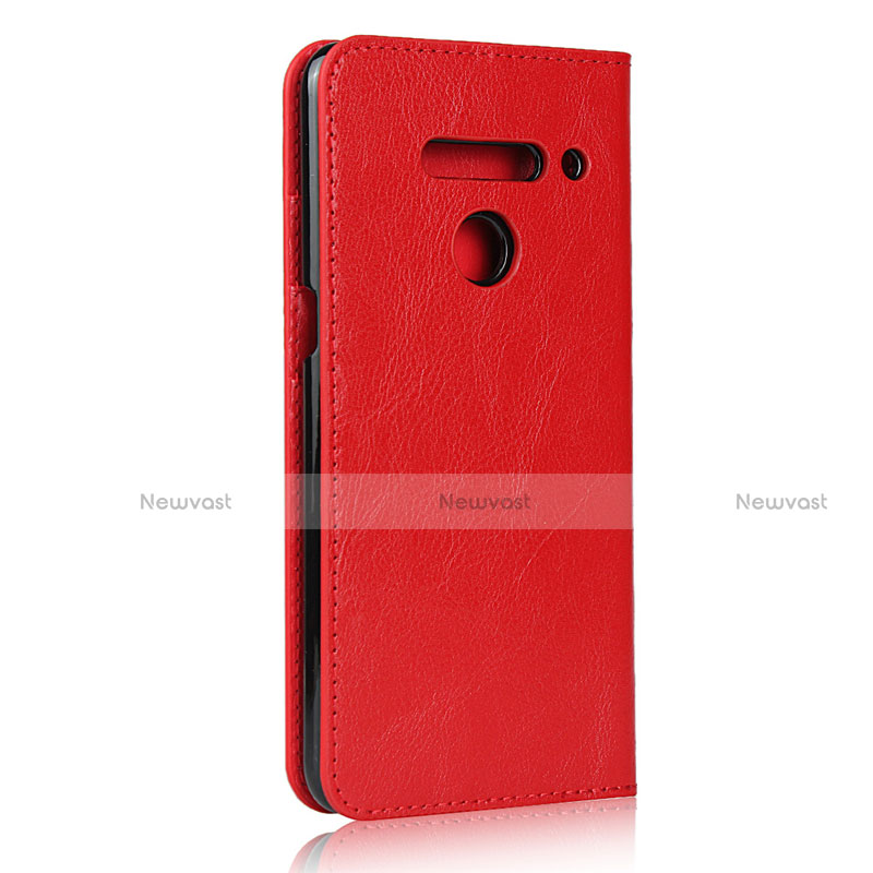 Leather Case Stands Flip Cover Holder for LG V50 ThinQ 5G Red