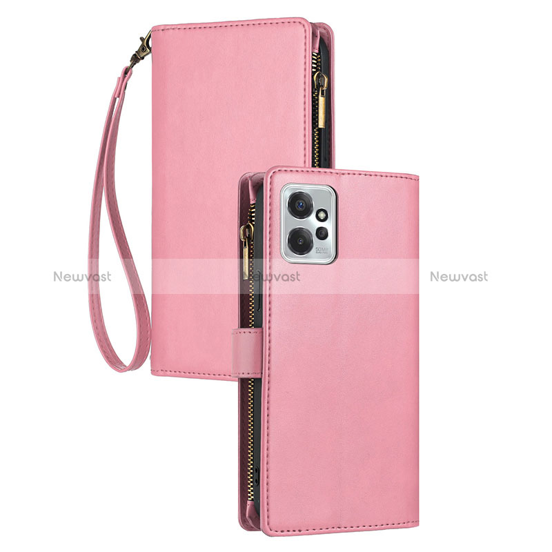 Leather Case Stands Flip Cover Holder for Motorola Moto G Power 5G (2023) Pink