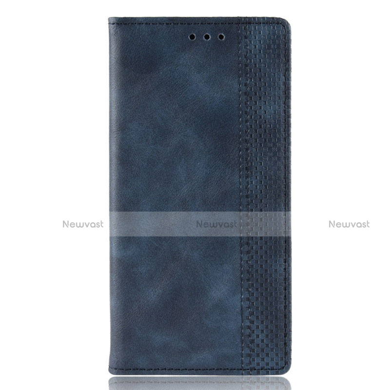 Leather Case Stands Flip Cover Holder for Motorola Moto G Stylus Blue