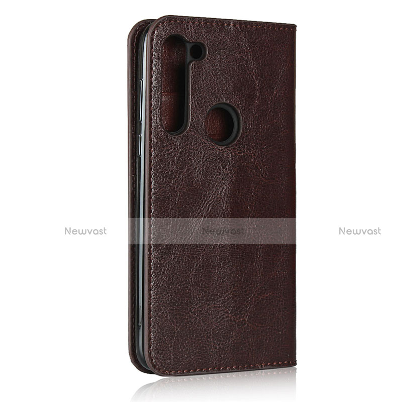 Leather Case Stands Flip Cover Holder for Motorola Moto G8 Power Brown