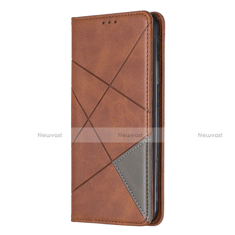 Leather Case Stands Flip Cover Holder for Nokia 5.3 Brown