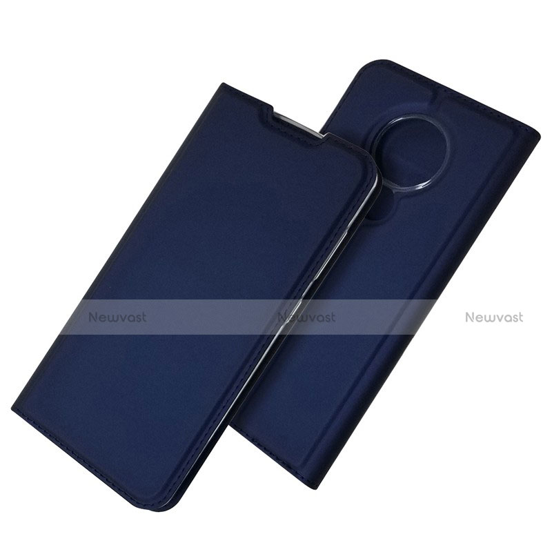 Leather Case Stands Flip Cover Holder for Nokia 6.2 Blue