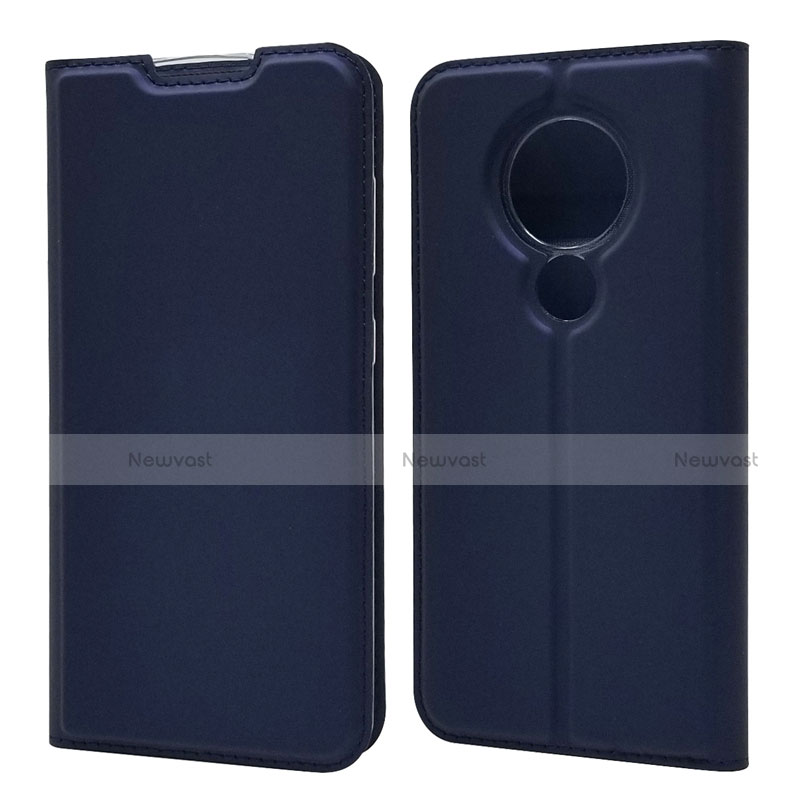 Leather Case Stands Flip Cover Holder for Nokia 7.2 Blue